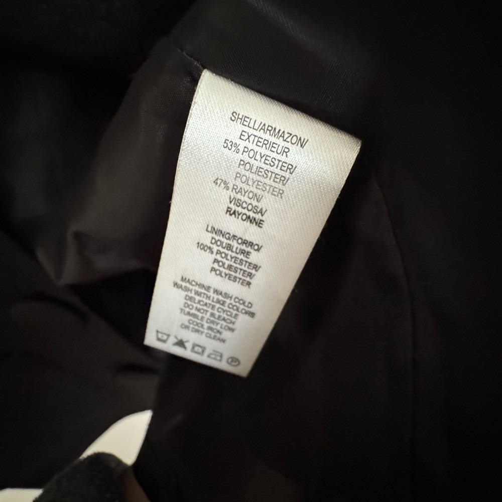 Women's Vintage Vibe Twee Black on Black Textured Polkadot Lined Peacoat Size 4 - Picture 4 of 9